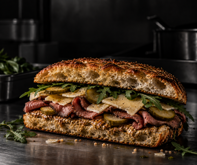 Roast Beef & Comté Focaccia